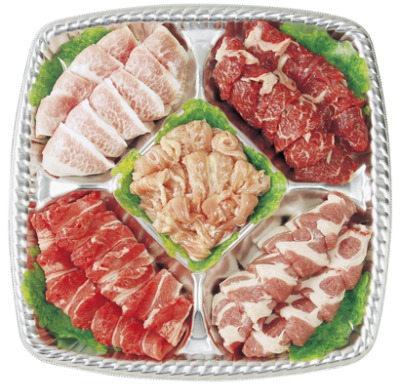 焼肉セット 5点盛り国内産・トントロ（解凍/150g）・若鶏こにく（解凍/150g）・豚肩ロース（150g）アメリカ産牛ロース（150g）オーストラリア産 牛サガリ（150g）