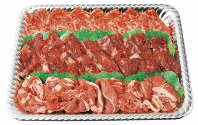 焼肉セット(3点盛り)●オーストラリア産・牛サガリ〈180g〉・ラム肩肉〈150g〉●アメリカ産 牛バラ中落ち〈120g〉