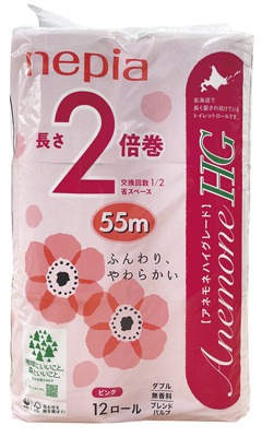 ネピア アネモネHGトイレットロール ピンク2倍巻ダブル