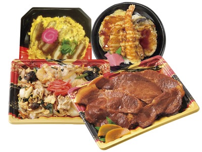 人気の丼ぶり各種(かつ丼・お手軽天丼・中華チラシ・豚丼等)