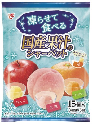 凍らせて食べる国産果汁のシャーベットいちご＋シャインマスカット＋和梨