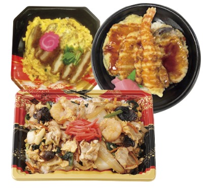 人気の丼ぶり各種 (かつ丼・お手軽天丼・中華ちらし等)
