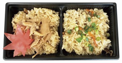彩り二色御飯(生姜・舞茸)