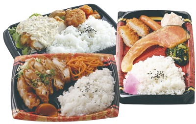 人気の弁当各種●ロースとんかつ弁当●チキン南蛮弁当●銀鮭西京焼き弁当●カリカリチキン弁当