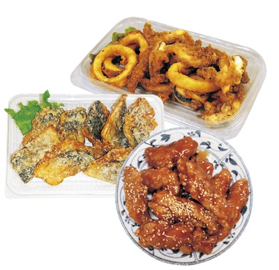 ●いか唐揚げ●さば竜田揚げ●骨なしチキン甘辛揚げ