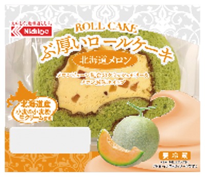 ぶ厚いロールケーキメロン