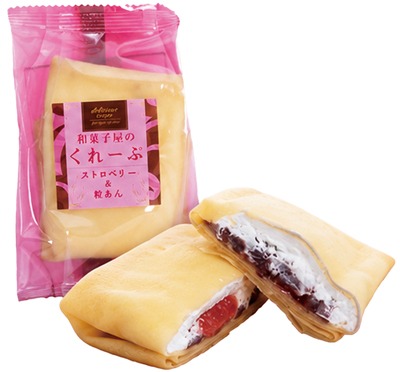 和菓子屋さんのくれーぷ ストロベリー&粒あん