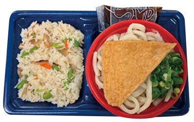 豆ご飯ときつね揚げうどんセット