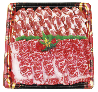 豚肉 牛肉すきやきセット 国内産『かみこみ豚』豚肩ロース肉(580g) ・『ナニワ牛』牛ロース肉(220g)