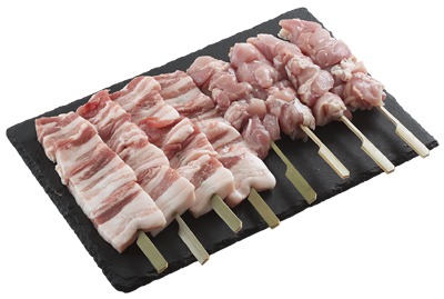 串セット2点盛り(桃花豚バラ串・『桜姫』若鶏モモ串/各4本入)