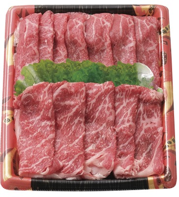 牛すき焼きセット・牛ロースうす切り(150g)・牛モモうす切り(150g)