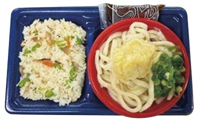 豆ごはんと鶏天うどんセット