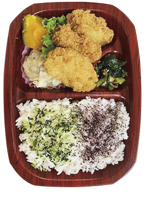 広島菜ごはんとカキフライ弁当