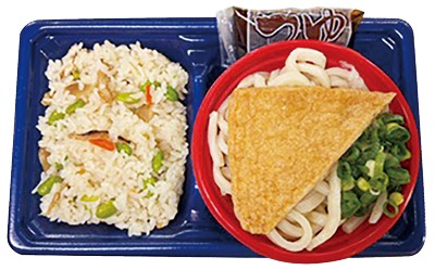 豆ごはんとうどんセット きつね揚げ
