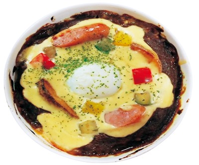 半熟卵の焼きカレー