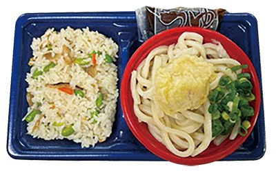 豆ごはんと鶏天うどんセット