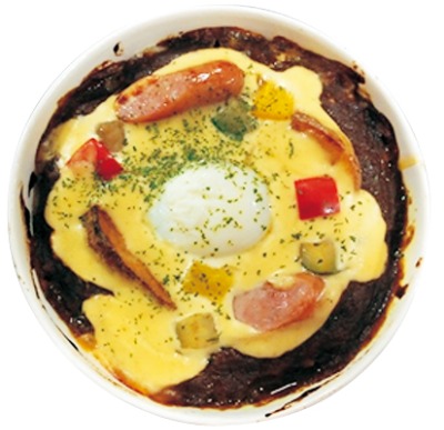 半熟卵の焼きカレー